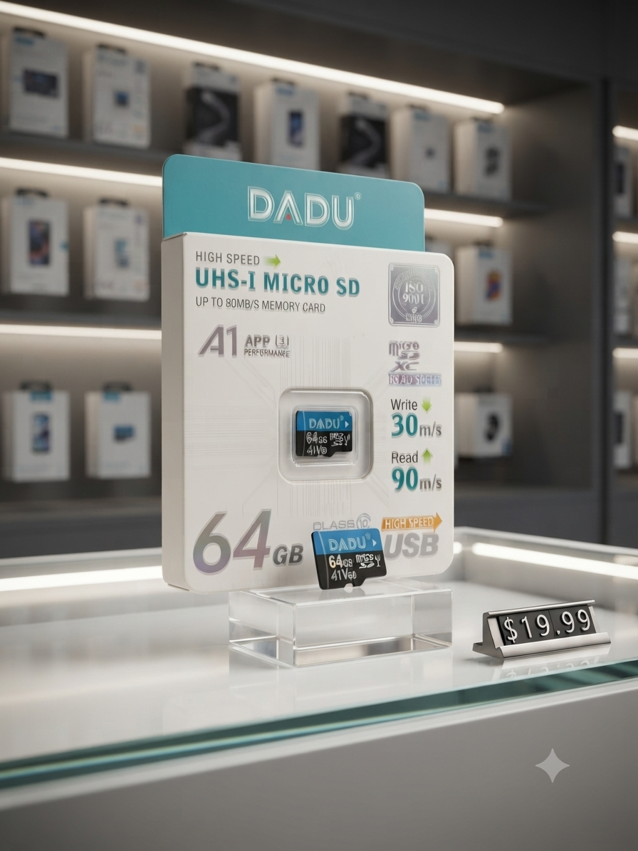 كارت ميموري DADU Micro SD سعة 64 جيجابايت فائق السرعة UHS-I Class 10 (موديل DM064) من MT mobile