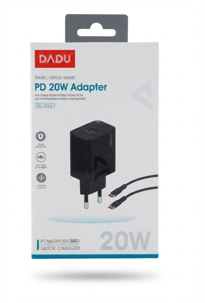 طقم شاحن DADU السريع PD 20W - موديل DC-333-D متوفر حصرياً لدى MT Mobile