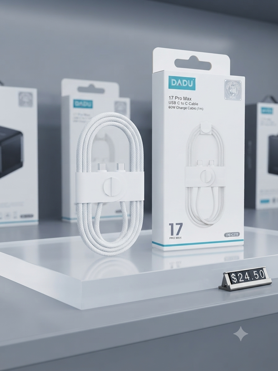 كابل شحن سريع DADU بقوة 60W من نوع USB-C to USB-C (طول 1 متر) موديل DC-C272 من MT mobile